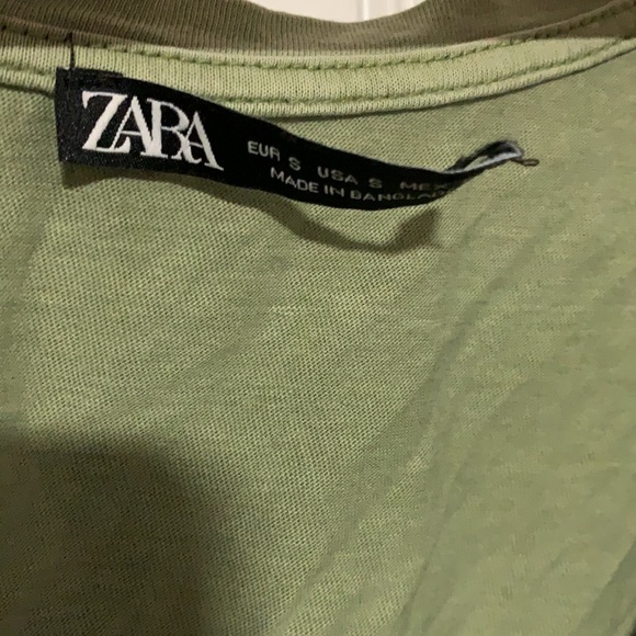 Green Zara tie up t-shirt - Picture 4 of 4